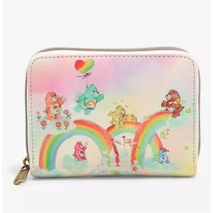 Loungefly Care Bears Wallet Tie Dye Rainbows Care Bear Characters Zip Around NWT